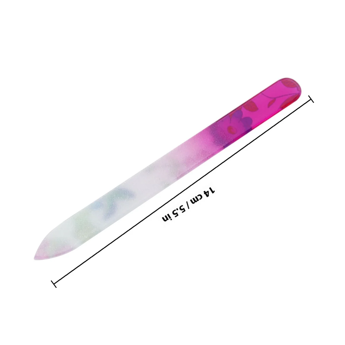 5 قطع من مبرد الأظافر الزجاجي للطباعة للاستخدام الشخصي الاحترافي، إزالة طلاء الأظافر، مبرد أظافر ملون عشوائي