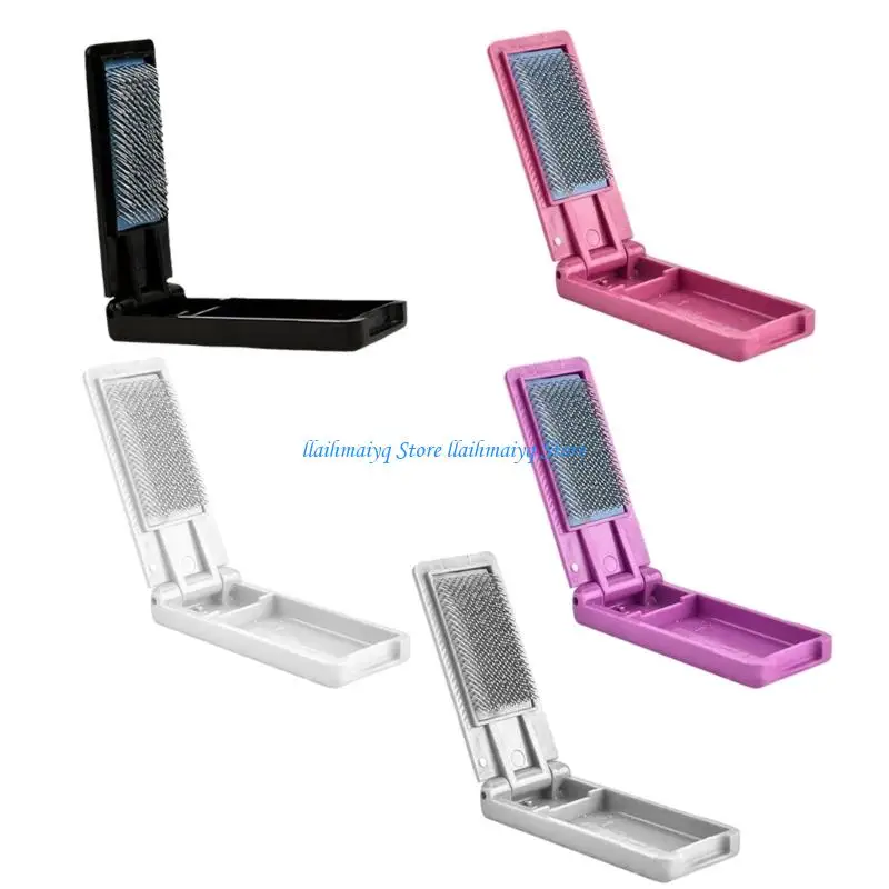 

573B Steel Bristles Dance Shoe Brush Light Weight Foldable Shoe Brush With Ergonomic Plastic Handle For Dancers Footwear