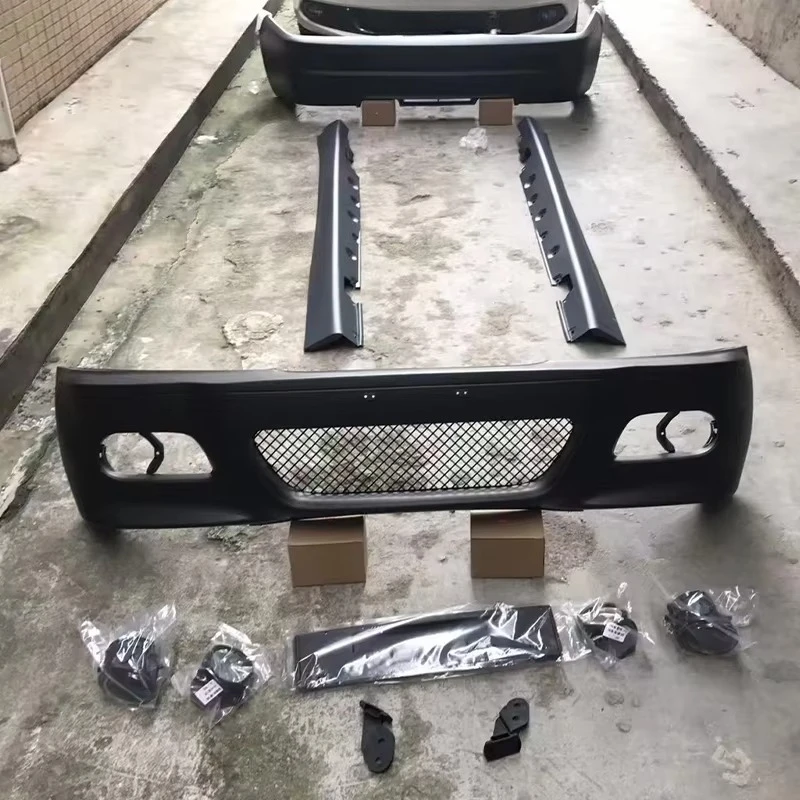 China Modified M3 Style Bodykit PP Plastic Side Skirt Front Bumper Rear Bumper Body Kit for 3 Series E46 98-04