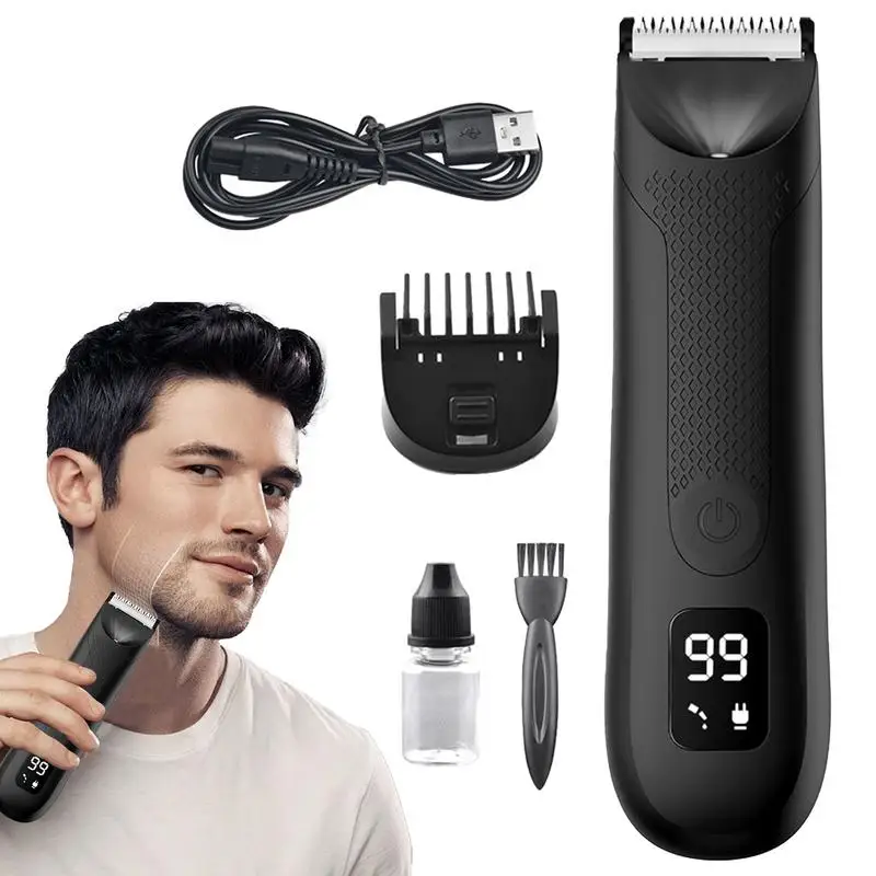 Aparador elétrico pequeno para homens, barbeador impermeável, aparador seguro sem fio, ferramentas de barba grooming