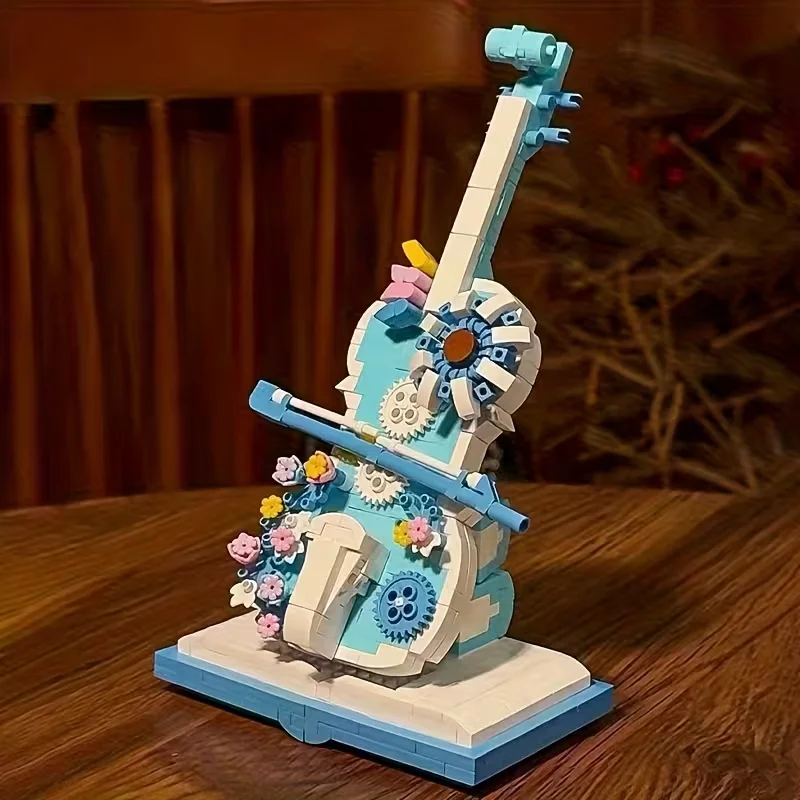 

Модель-конструктор в виде виолончели, креативное украшение в виде музыкального инструмента, коллекционное изделие из строительных блоков, праздничные подарки.