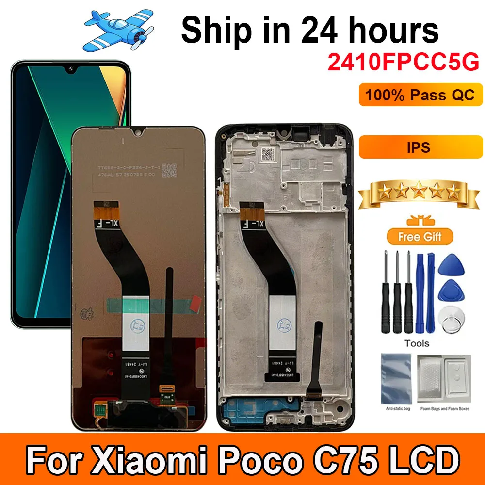 

6.88‘‘For Xiaomi Poco C75 LCD Display Touch Panel Digitizer AAssembly With Frame Display Replacement For Xiaomi Poco C75 Screen