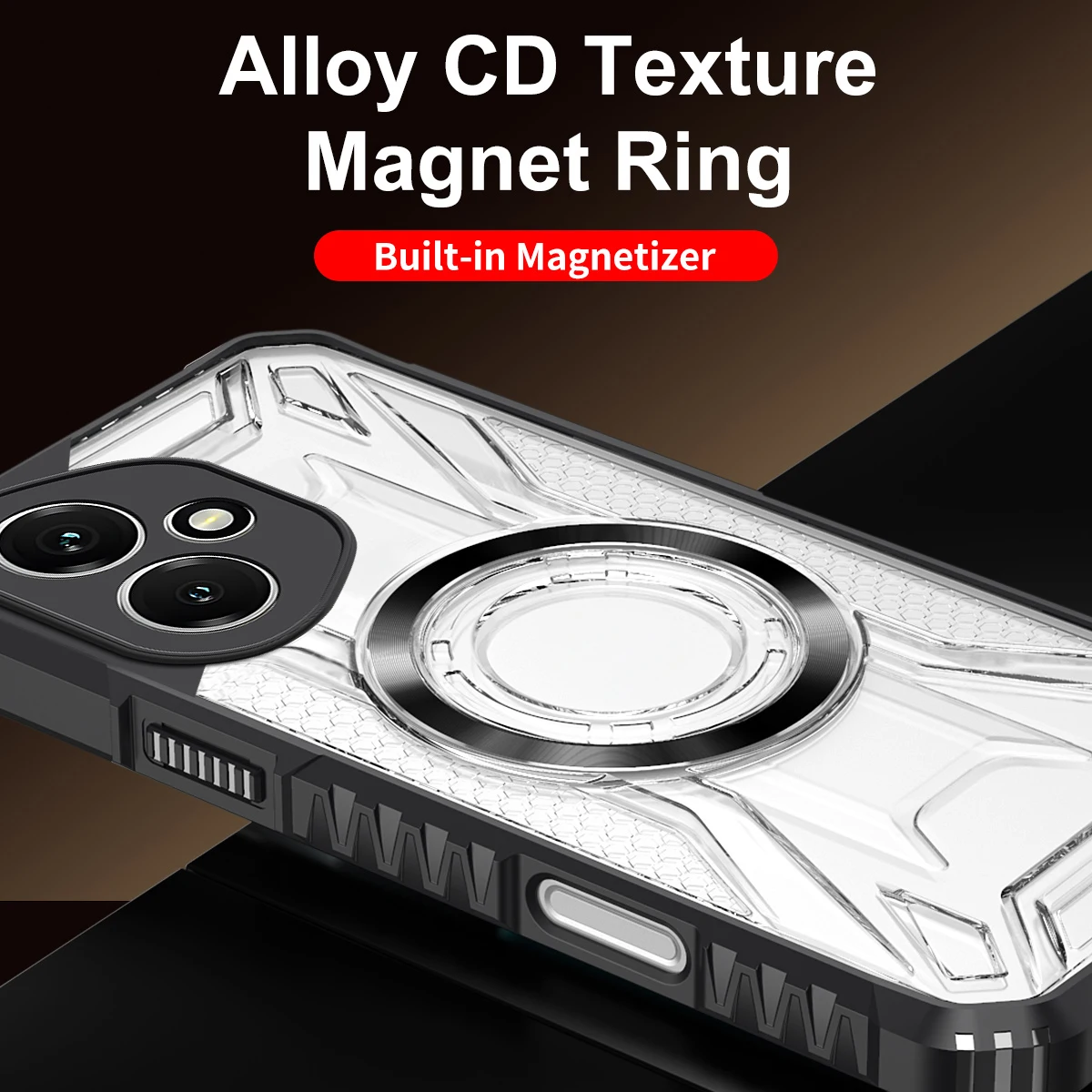 حافظة فاخرة مغناطيسية شفافة لهاتف Magsafe لهاتف هواوي هونور 400 لايت X9C X8C X7C X6B X60 Pro غطاء مقاوم للصدمات من الدرجة العسكرية