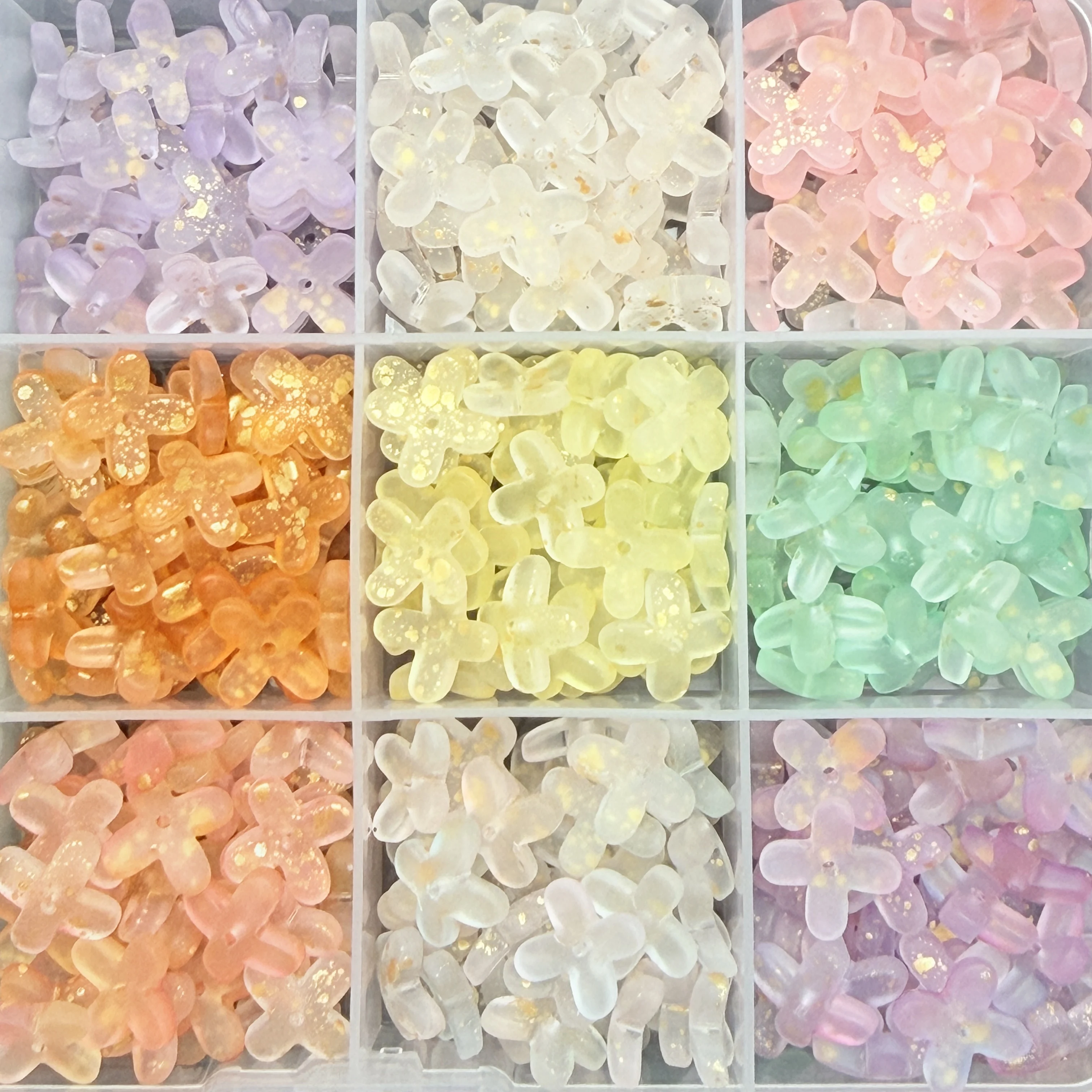 10mm Frosted Transparent Gold Sprinkled Osmanthus Glass Beads Ornament Handmade DIY Beading Material Jewelry Making