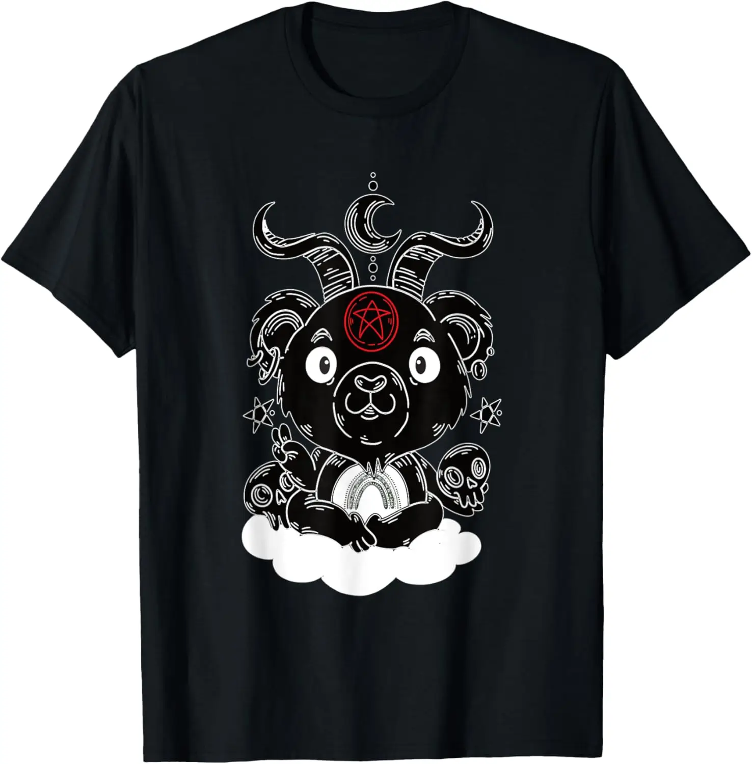 Goth Pentagram Kawaii Bear Cute Creepy Teddy Bear Gothic T-Shirt