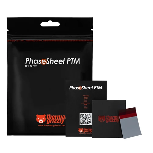 Imagen 2 del producto Hoja térmica Grizzly PhaseSheet PTM, almohadilla de enfriamiento de silicona de cambio de fase conductora térmica, almohadilla de grasa de silicona para CPU GPU para ordenador portátil