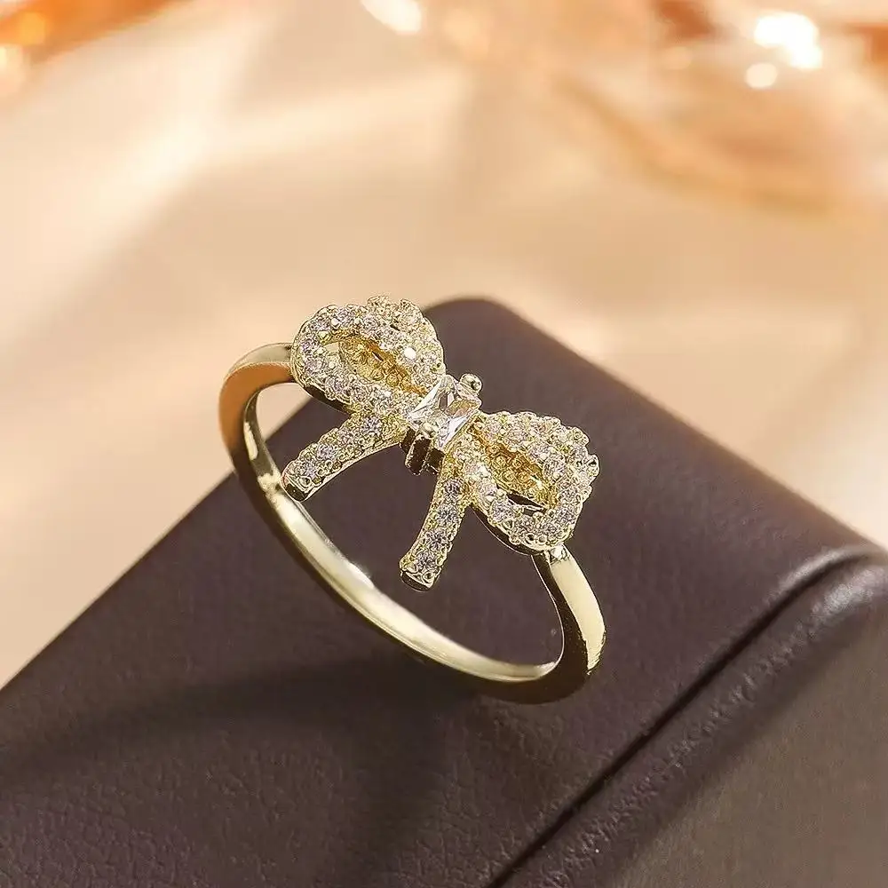 1PCS Exquisite Fashion Aesthetic Design Butterfly Zircon Women's Ring, Perfect For Daily Banquets To Wear Jewelry Gifts