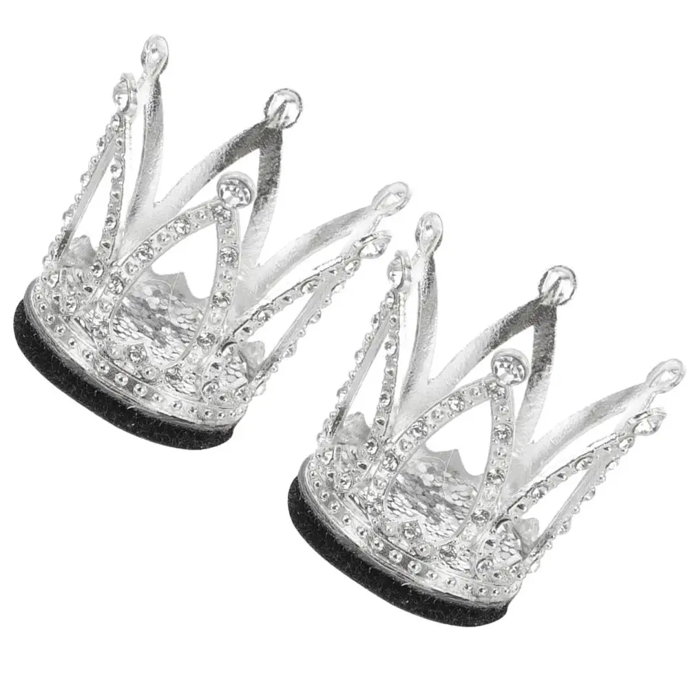 

2 Pcs Accessories for Ski Decoration Knight Rhinestone Crown Girls Rhinestones Miss