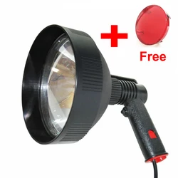 Powerful 100W Halogen Handheld Torch Ultra Lightweight  Spotlight Professional Hunting Lamp Beam Adjustment 12V DC