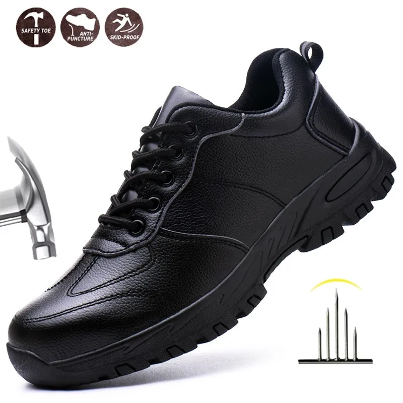 

Steel Toe Lightweight Breathable Indestructible Safety Shoes Security Protective Shoes Anti-puncture Anti-smash Work Men Shoes