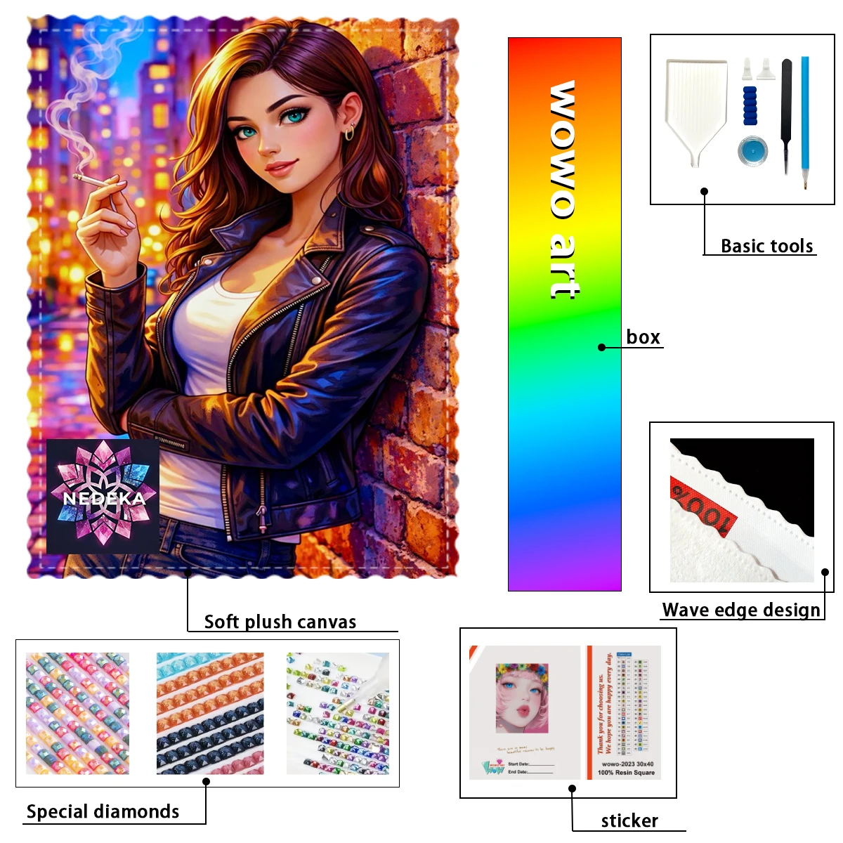 

【NEDEKA_ Diamond Art】Очаровательная девушка, стоящая на подставке, украшенная стразами Crystal AB и FD, идеальными стразами из смолы.