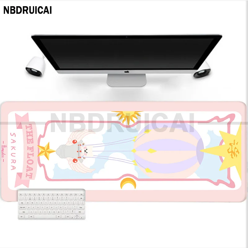 Pink Sakura Card Captor Gaming Mouse Pad, legal grande Mousepad, XL Locking Edge Size, teclado de jogo para gamer