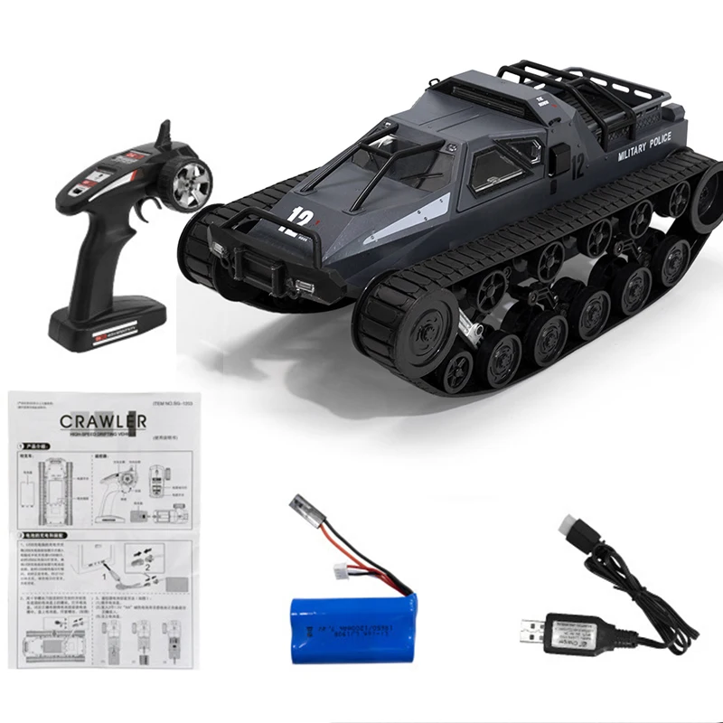 1/12 RC Tank Car 2.4G 12km/h High Speed Drifting Car Full Proportional Crawler Radio Control Vehicle Models Toys For Kids Gifts