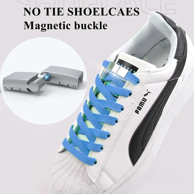 2 Buah/1 Pasang Baru Logam Tanpa Dasi Tali Sepatu Tali Sepatu Gesper Magnetik dengan Kunci Sepatu Aksesoris AF1/AJ Sneaker Kit Dekorasi Sepatu