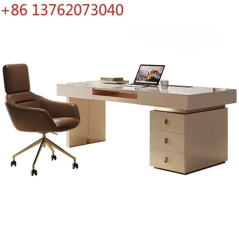 

Рабочий стол из сланца в стиле люкс для кабинета и офиса, простой современный домашний итальянский минималистичный стол для компьютера