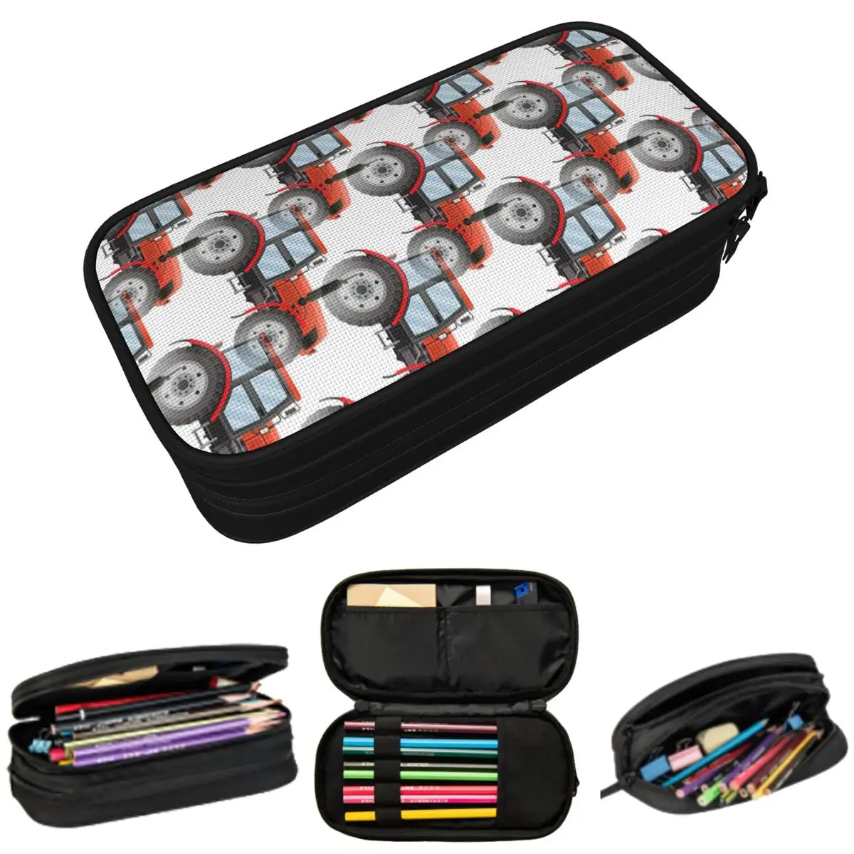 Tractor Agricultural Machines Farm Equipment Pencil Case for Boys Girls Pen Box Pencil Bag Stationery Supplies Pen Holder Bag
