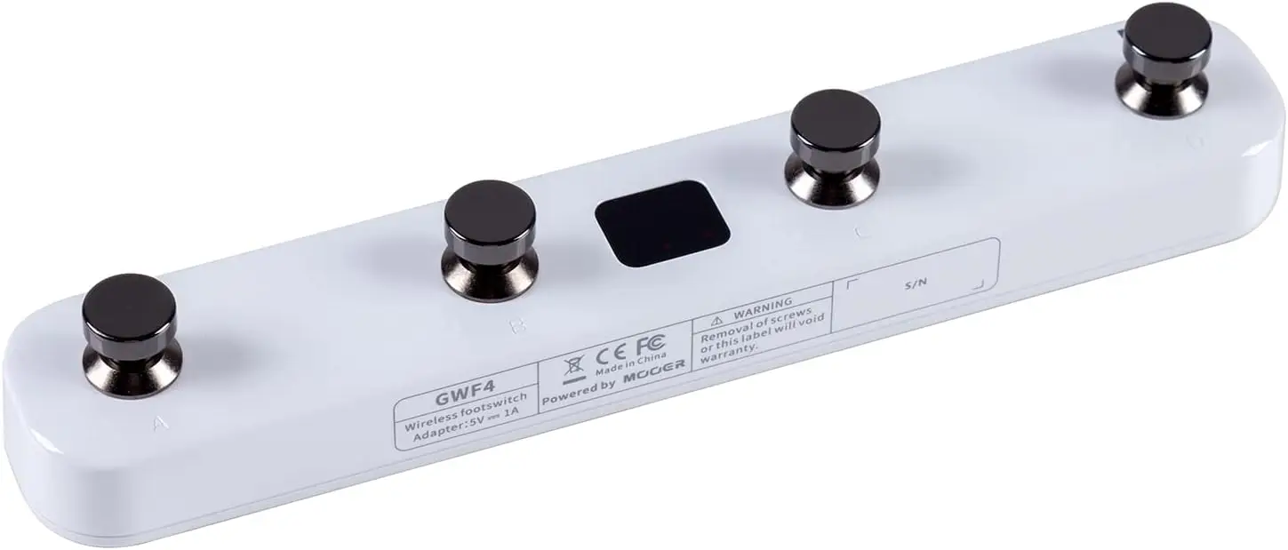 

Wireless Footswitch Controller 2.4G Rechargeable Built-in Battery 4-Channel Preset Switching Tap Tempo
