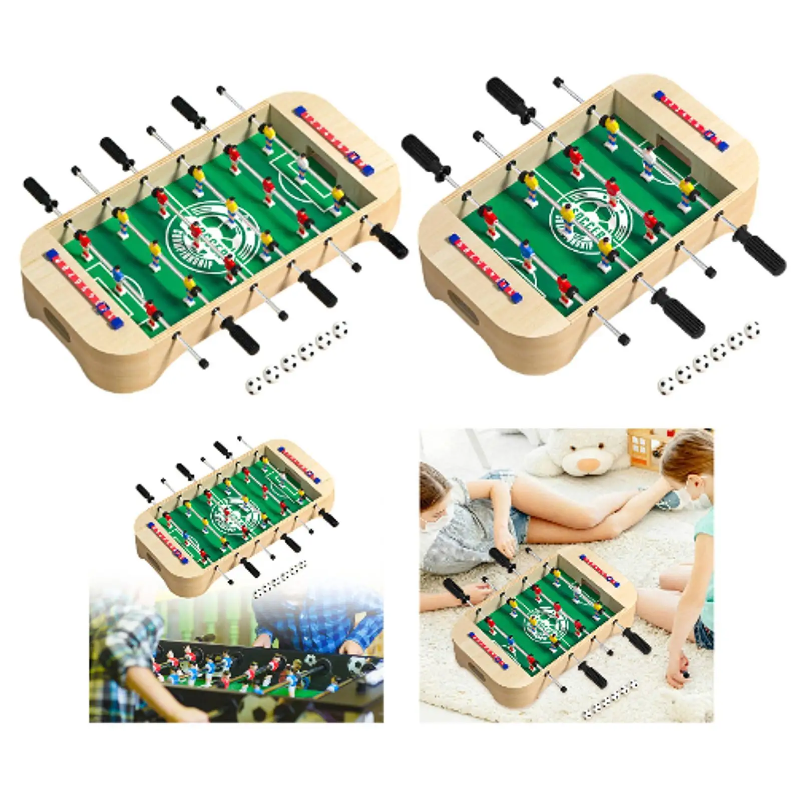 テーブルサッカー-デスクトップサッカーゲーム-多機能-木製-楽しくて教育的なゲーム