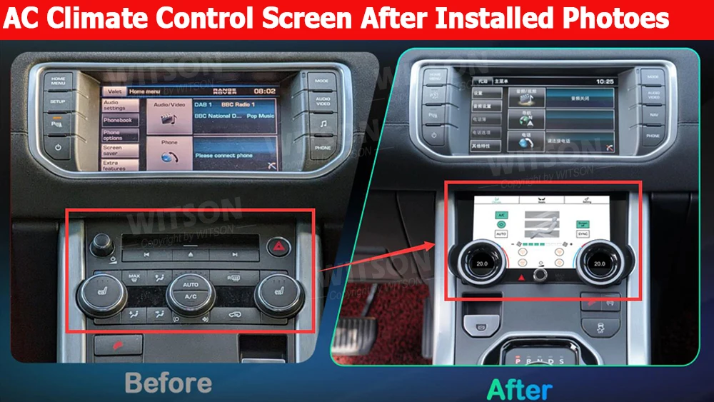 Ewitson-車用自動ステレオラジオ、GPS Carplay、land range rover evoque 2012-2018、システム上のエンボス紙を保持、acクラウド制御、10.25