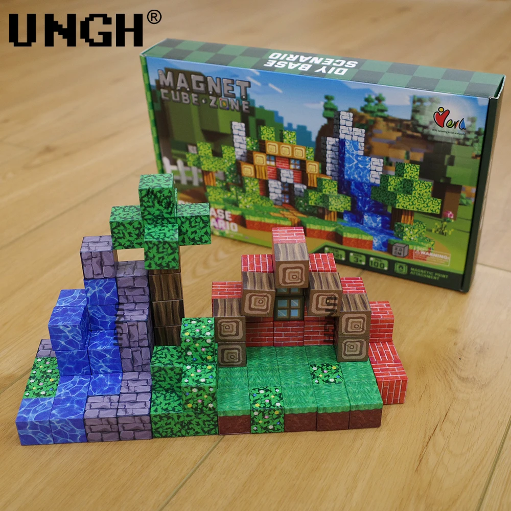 UNGH 100PCS Magnetic Block Building Block Magnet Puzzle Toy Building Set STEM Construction DIY Educational Toy Gifts