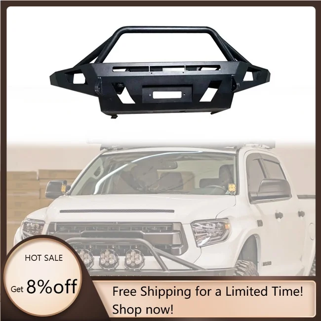 

High Quality Steel Front Bumper with Winch Base Tube for Tundra 2014-2021 Off-road Pickup 4x4 Auto Replacement