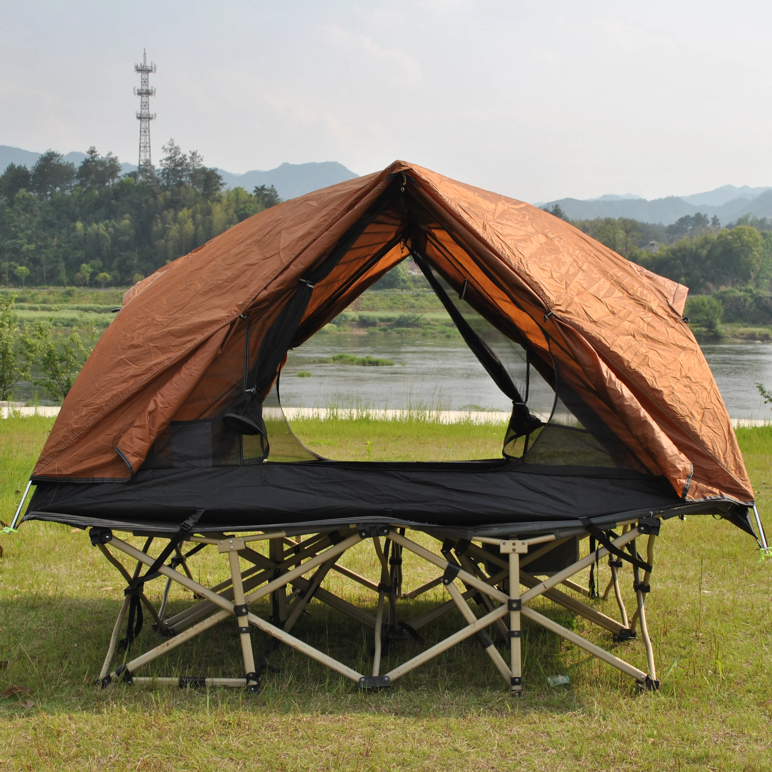 Upgrade Hubba Design Tent,2-in-1 Ultralight 2 Person Camping Tent Include Groundsheet, Double Layer Camp Bed Tent (No with Bed)