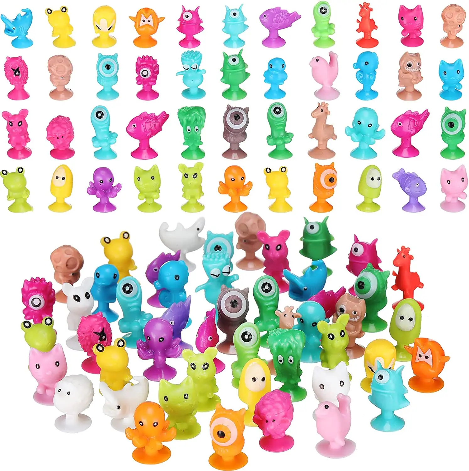 10/20/50pcs/lot Mini Sucker Dolls Marine Land Strange Animal Cupule Suckers kids Action Toy Capsule Model Suction Cup Puppets