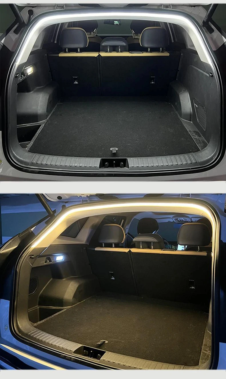 Auto-Kofferraum-Beleuchtungsstreifen, Fließendes Willkommens-Ambientelicht, Automatische Ein/Aus-Funktion, Versteckte Installation, Modifizierte Heckklappen-Dekorationslampe – Detail 10