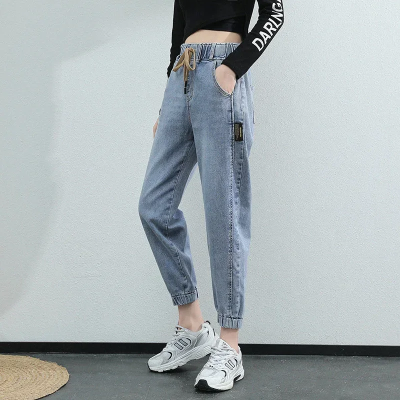 2024 Harem Pants Vintage High Waist Woman Women's Jeans Ankle Length Mom Jeans Cowboy Denim Pants for women jeans