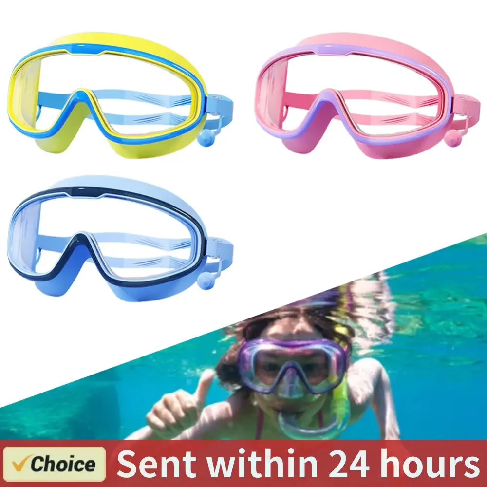 Gafas de natación para niños, gafas de natación HD, montura grande, protección UV, gafas de natación, gafas deportivas para bucear y snorkel