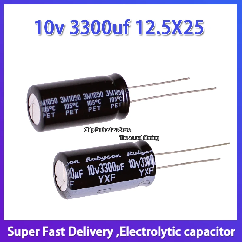 

Импортный электролитический конденсатор Rubycon 10 шт., 10 в 3300 мкФ x 25 ruby yxf, высокая частота и длительный срок службы