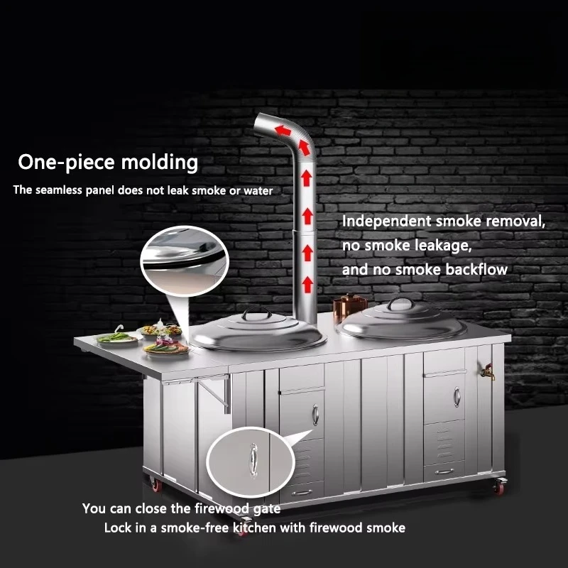 304 Stainless Steel Cooking Pot Set Classic Design Outdoor Cooking Stove, Yard/Portable Wood Stove and Chimney Tube