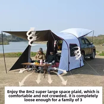 

Портативная всесезонная палатка-тоннель для кемпинга на дорогах, совместимая с внедорожниками, из Оксфорда 210D, снегозащитная, водонепроницаемая, складная конструкция, легкая в установке