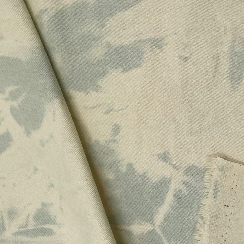 

All Cotton Tie Dyed Washed Denim Fabric Light Color Fashion Coat Backpack Doll Pillow Case Clothing Diy Design Cloth Wholesale