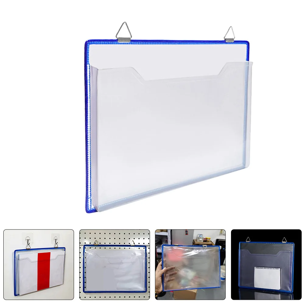 

2pcs Hanging Folders Mount Plastic File Organizer Sturdy Wall Folder Holder For Documents Banknotes Receipts Office Use Clear
