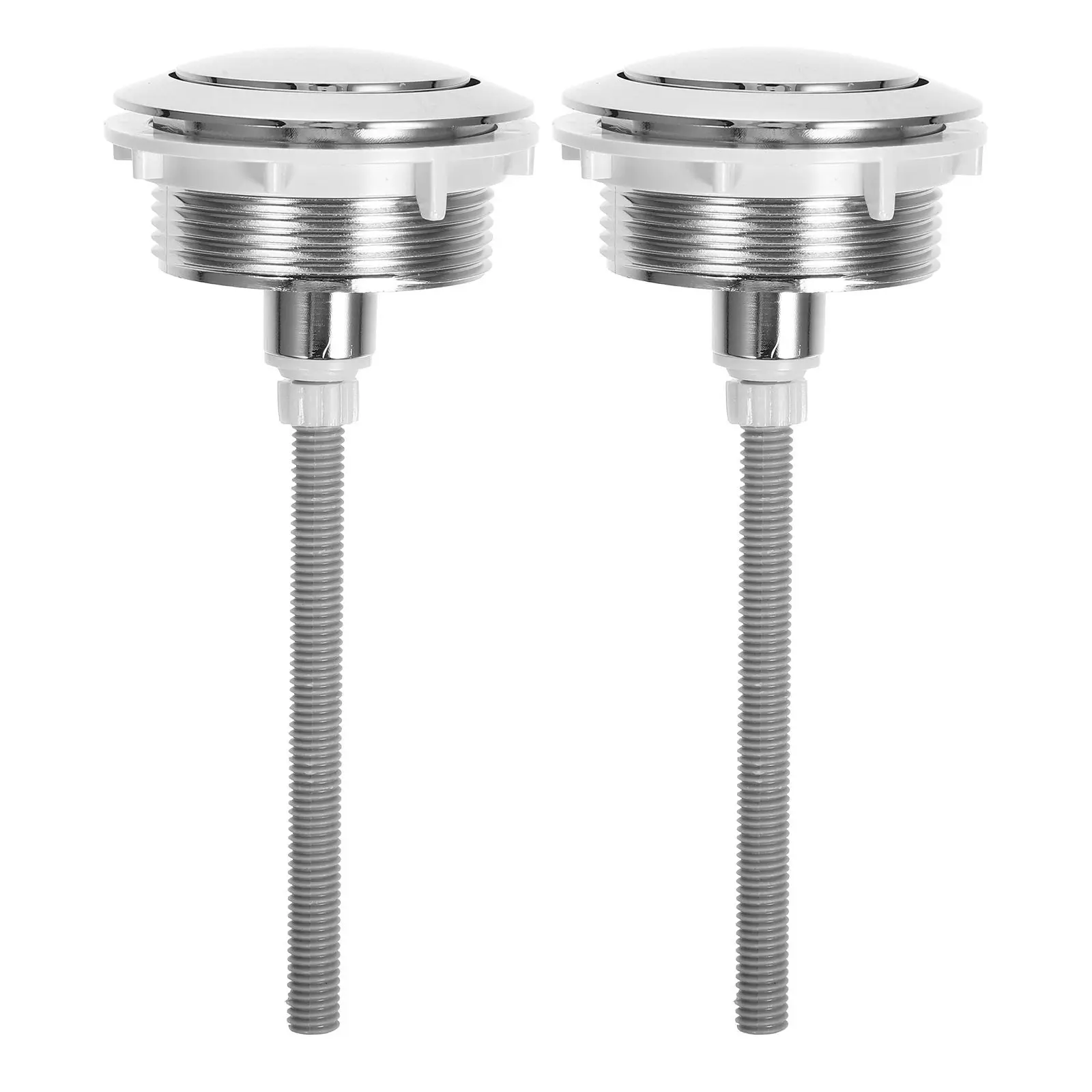 2 Pcs Toilet Flush Button Helper Push Replacement for Tank Pusher Single Buttons