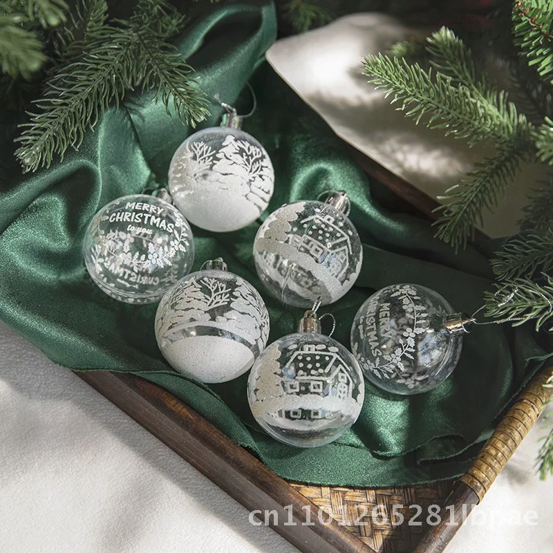 

Acrylic Glass Christmas Ball Decoration Light-up Christmas Tree Ornament Modern Minimalist Ceiling Decor 6-inch Cross-border