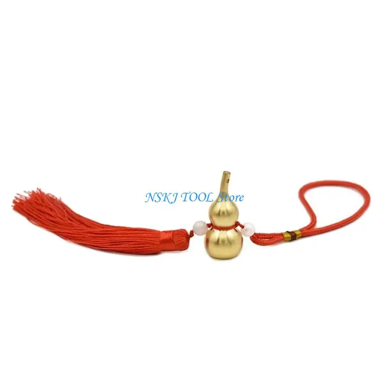 L8RC Copper Gourd Pendant Tassels Charm Symbolic Fengshuis Decors for Prosperity Gift