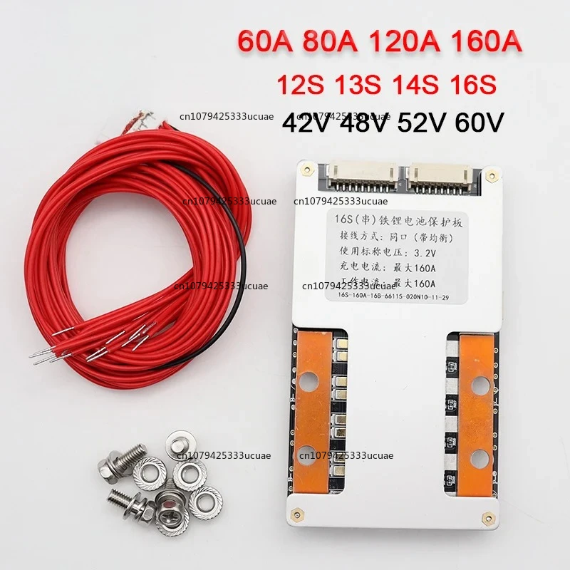 

12S 13S 14S 16S 48V 60V Lithium Battery Protection Board Balance Lifepo4 BMS 60A 80A 120A 160A for EBike Electric Vehicle