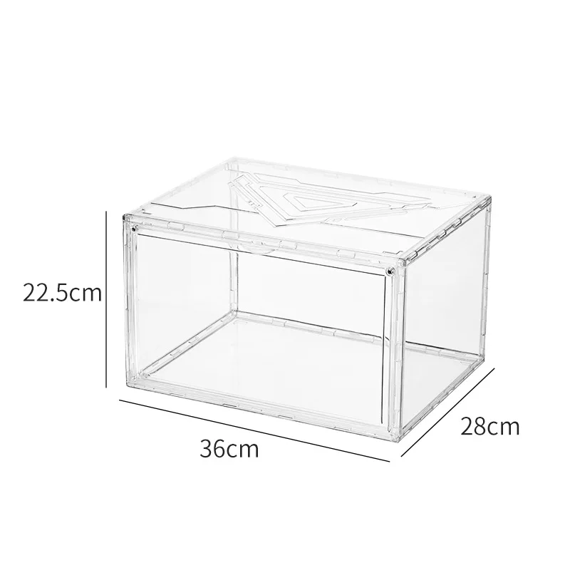 Transparent Thickened Anti-breakage Acrylic Magnetic Side Door Shoe Box Dustproof Storage Box Sneaker Display Cabinet Organizer