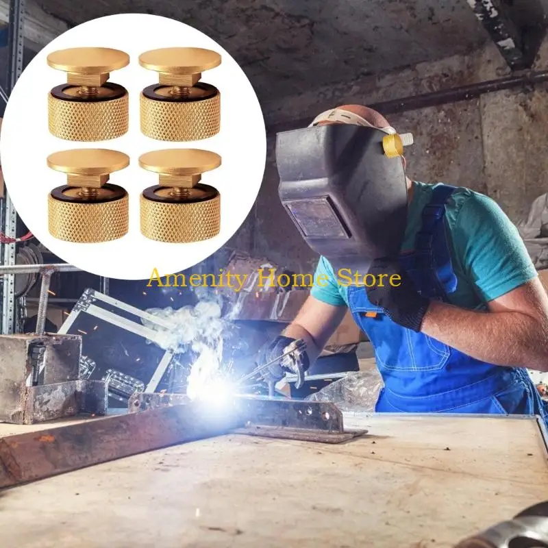 F26C 4Pcs Gold Aluminum Welding Hood Pipeliner Helmet Fasteners Helmet Pipeliner Headgear Replacement Parts