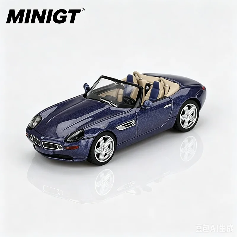 mini-gt-1-64-bmw-z8-アルピナ-アルパインブルー-1082--合金製カーモデル、装飾品、大人向けコレクション、お祭りギフト、男性向けおもちゃ。