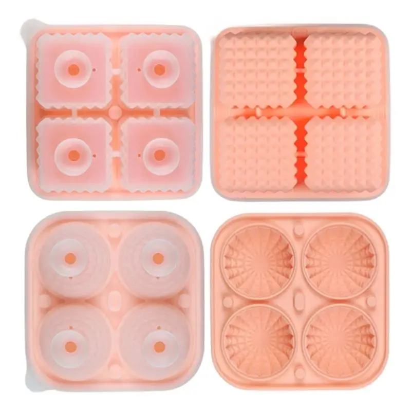 G6KF 2 แพ็ค Creative Geometric Ice Ice Cubes Molds Silicone Ice Ball Tray สำหรับค็อกเทลวิสกี้ Nonstick Kitchenwares