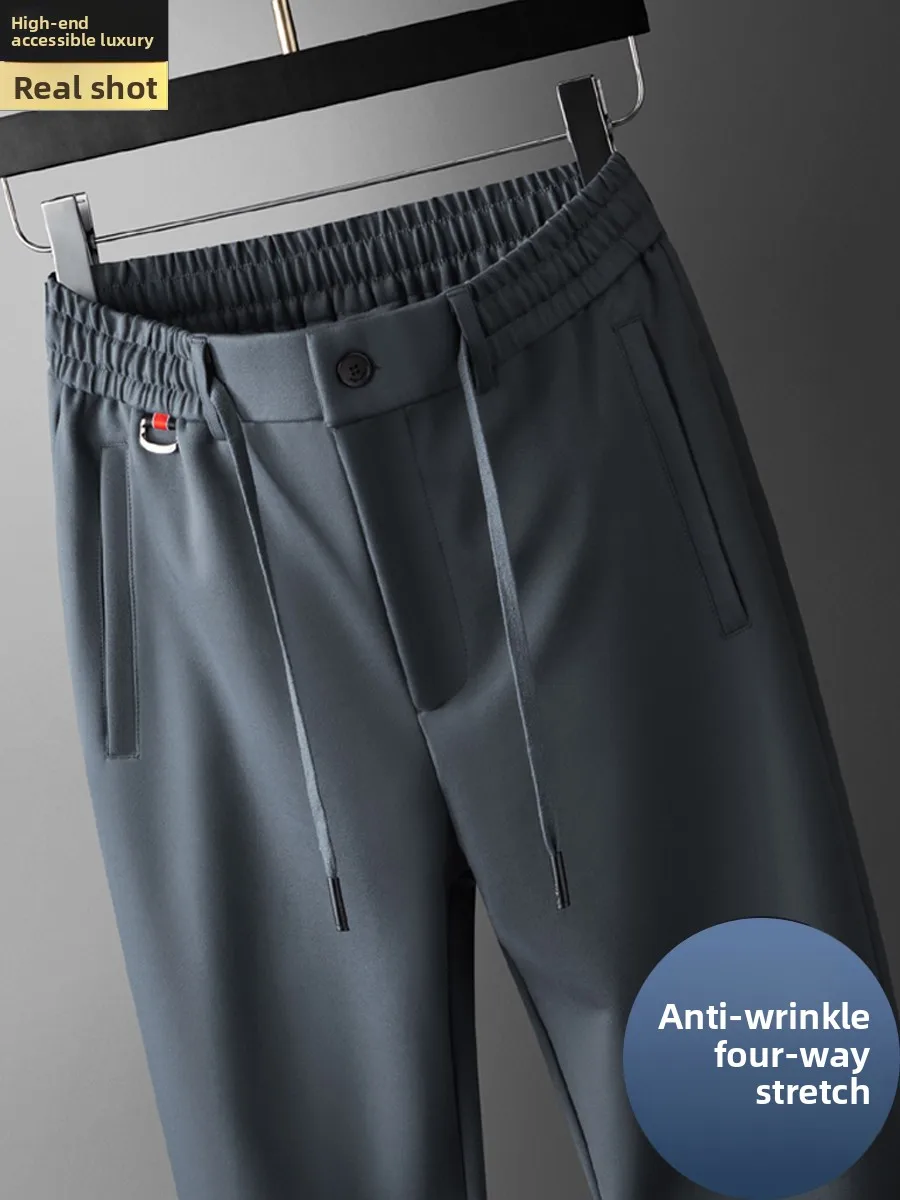 

Высококачественные мужские повседневные брюки свободного прямого кроя для спорта, осенние, для мужчин среднего возраста, весенне-осенние, немнущиеся