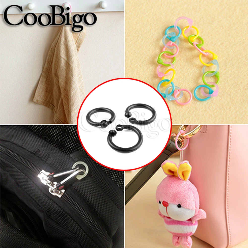20Pcs Loose Leaf Binder O Rings Office Binding Loops Albums Notebook Tags DIY Stationery Scrapbooks Keychain Supplies Plastic