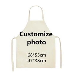 Customized Photo Kitchen Apron for Women Men Waist Baking Bib Kitchen Cooking Pinafore Cleaning Tools Custom Apron Birthday Gift