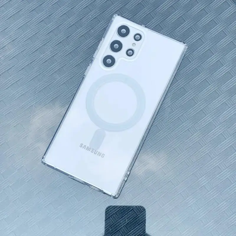 Modische Transparente Magnetische Hülle für Magsafe Kabelloses Laden für Samsung Galaxy S25 S24 S23 S22 S21 S20 Plus FE Ultra Sturzsichere Hüllen – Detail 3