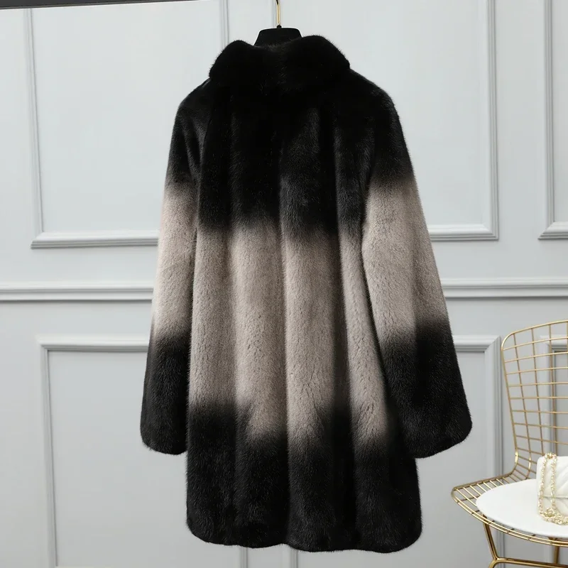 

Tcyeek Winter Coat Female Whole Mink Fur Coat Women Clothes High Quality Korean Warm Long Fur In One Coat Female Casaco Pele