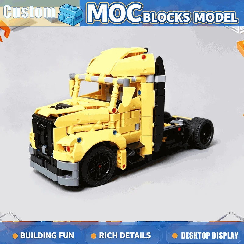 638 Parts MOC Semi Trailer Tractor Truck Model Building Blocks DIY Creative Assembly Educational Toy Collection Gifts For Boys