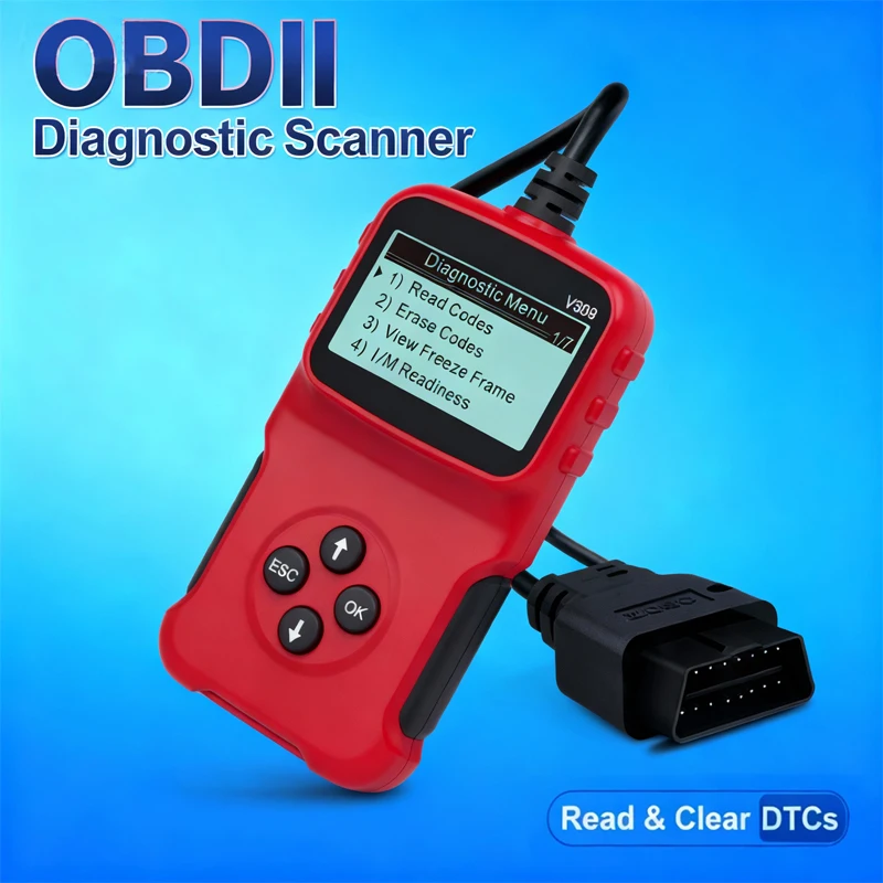 نظام تشخيص الماسح الضوئي V309 Obd، قراءة رمز خطأ المحرك، معلومات السيارة، البيانات في الوقت الحقيقي، أداة تشخيصية #1